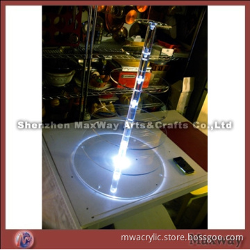 Clear Round Promotional Acrylic 7 Tiers Tower Wedding Party Cup Cake Display Stand Rack with LED Lig